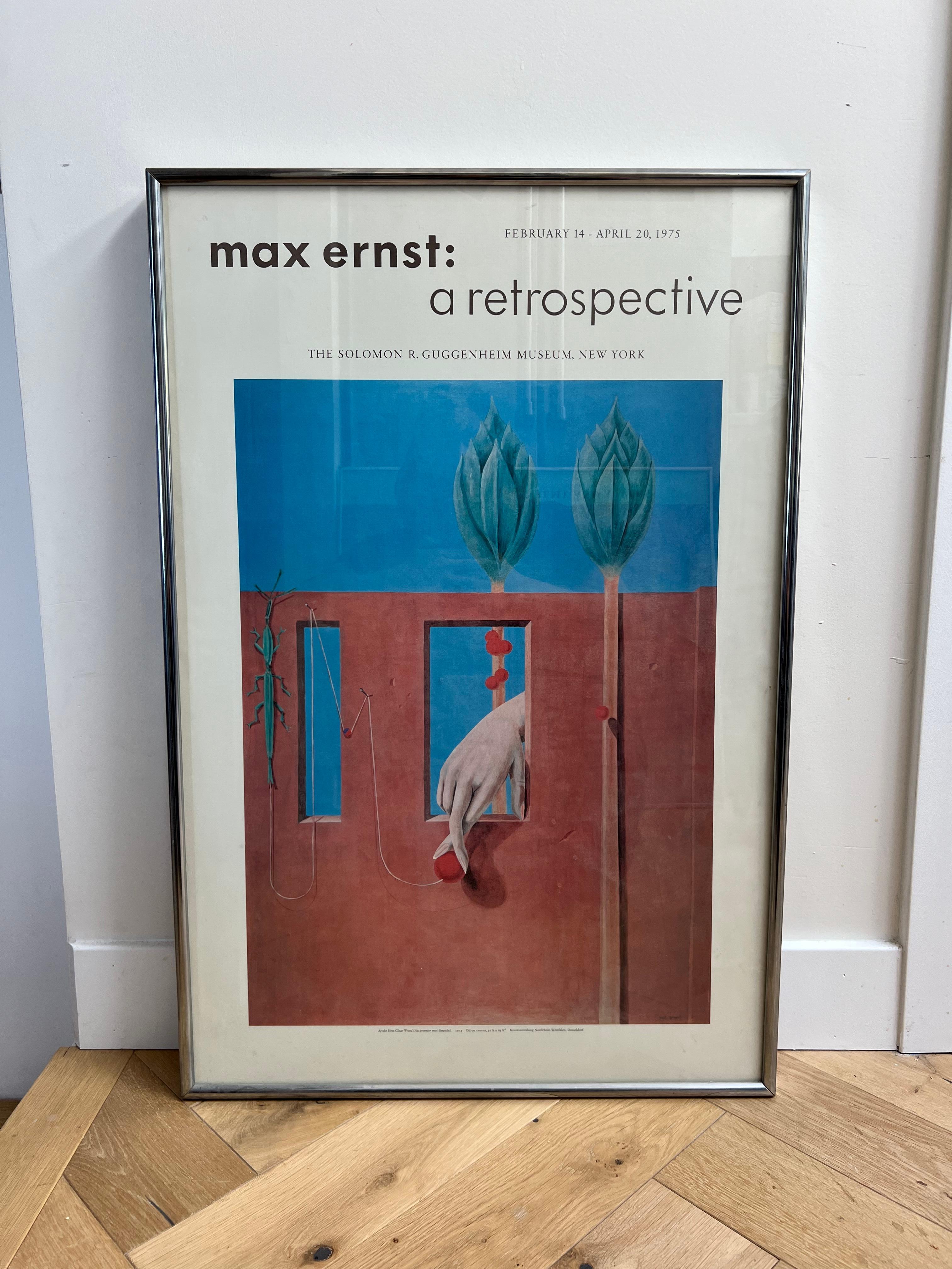 Modernist Max Ernst Exhibition Poster, Framed Behind Glass, 1970s 9