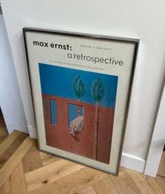 Modernist Max Ernst Exhibition Poster, Framed Behind Glass, 1970s