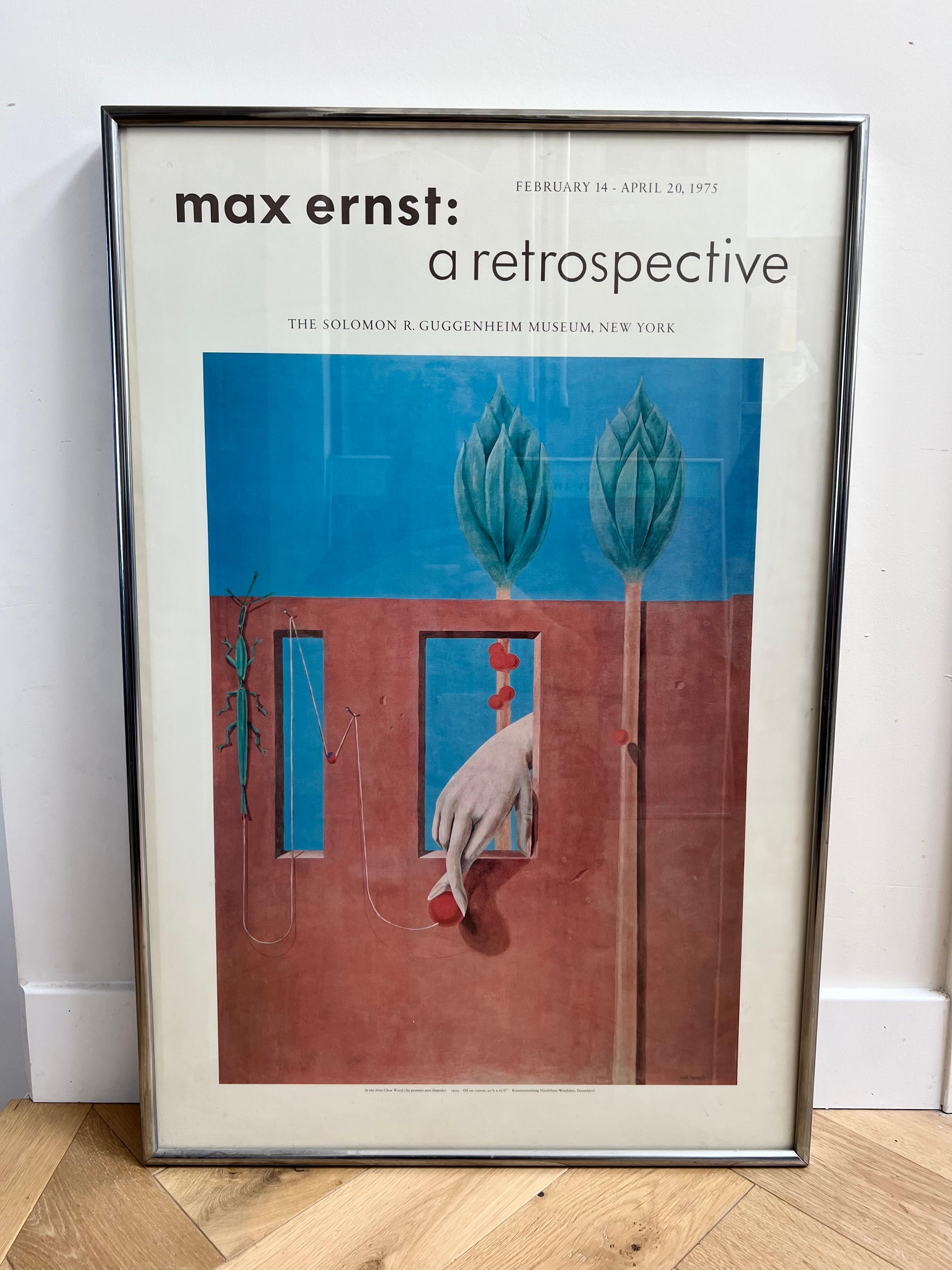Modernist Max Ernst Exhibition Poster, Framed Behind Glass, 1970s 2