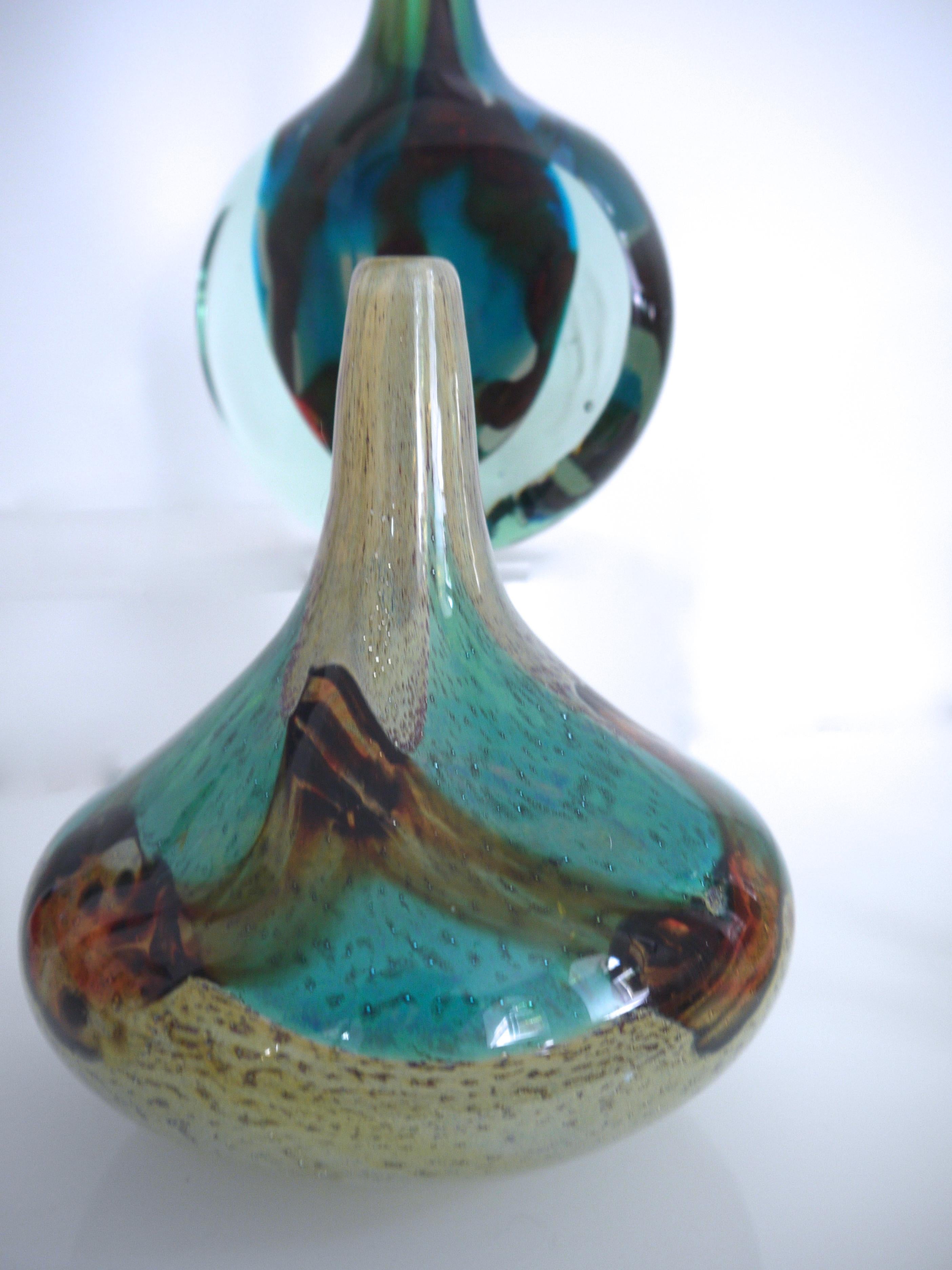 Maltese Modernist Mdina 'Tiger' Art Glass Collection by Michael Harris, circa 1969 For Sale