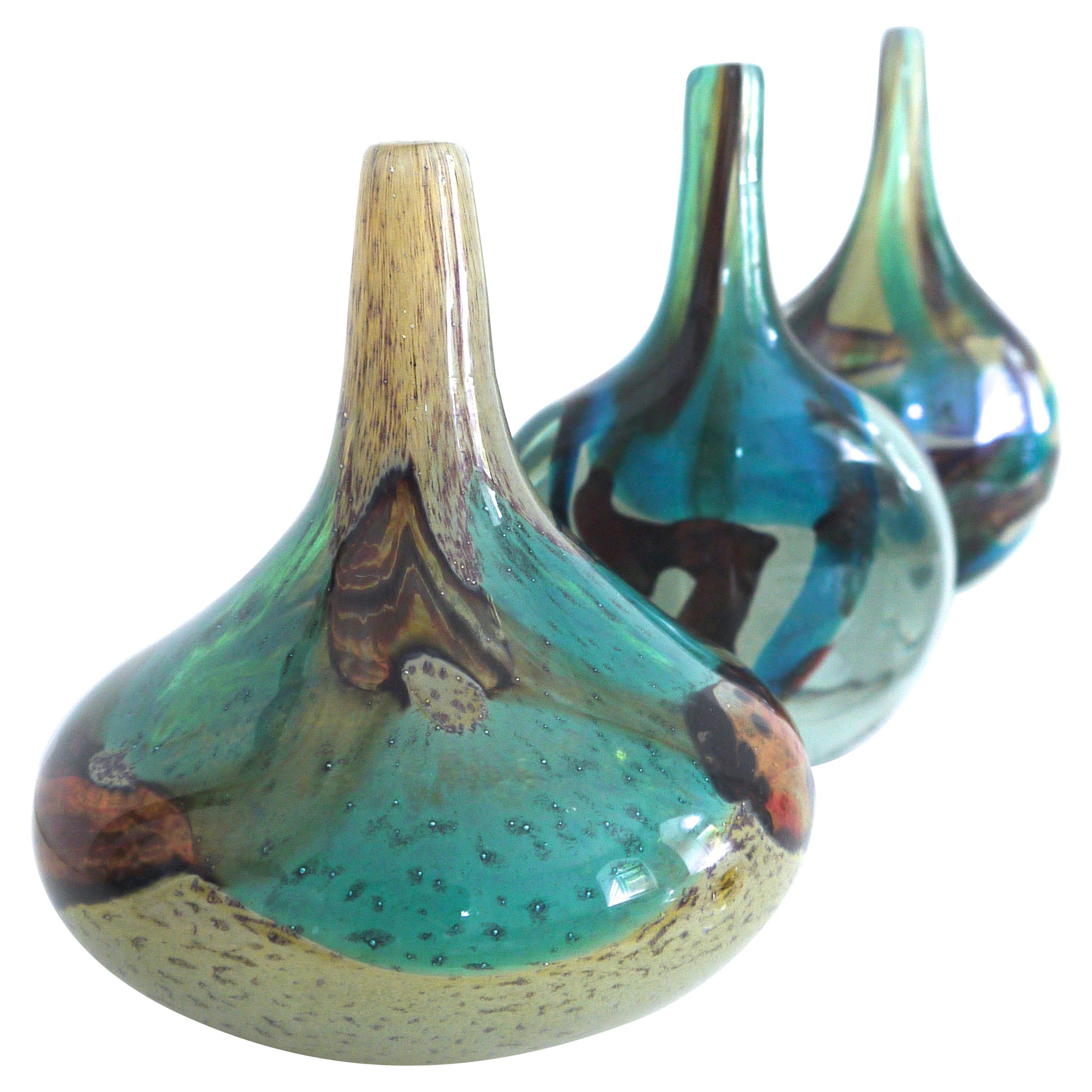 Modernist Mdina 'Tiger' Art Glass Collection by Michael Harris, circa 1969 For Sale