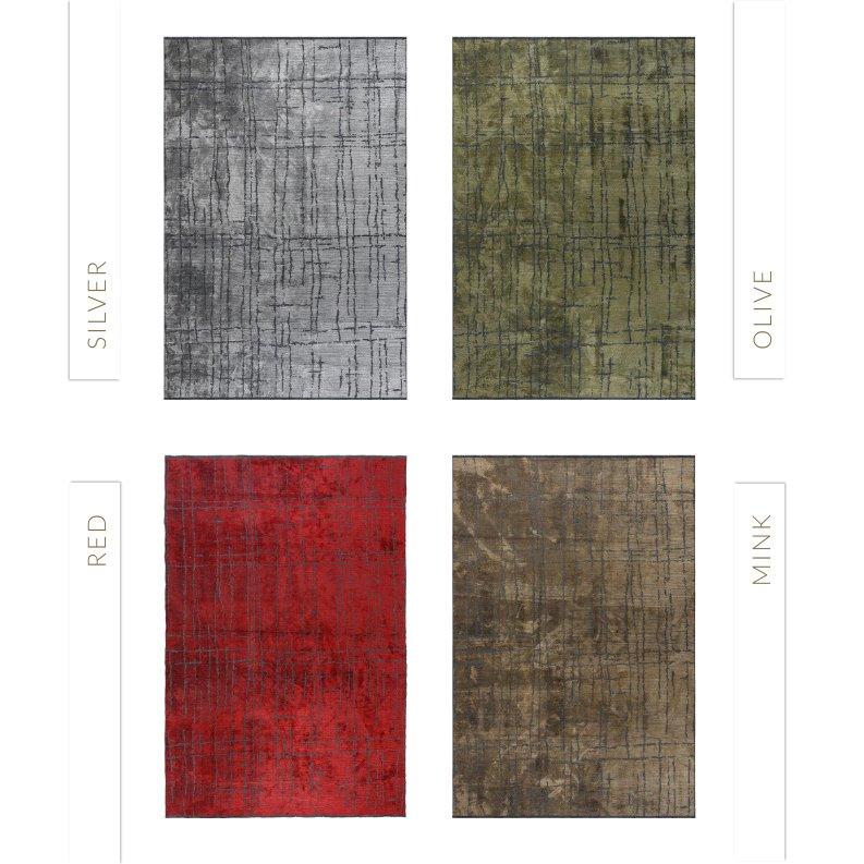 Modernistischer modernistischer, weicher Semi-Plüsch-Teppich mit abstraktem Marmormuster in Medium Gray im Angebot 8
