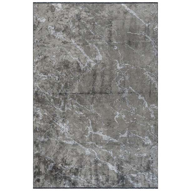 Modernist Medium Gray Abstract Marble Pattern Luxury Soft Semi-Plush ...