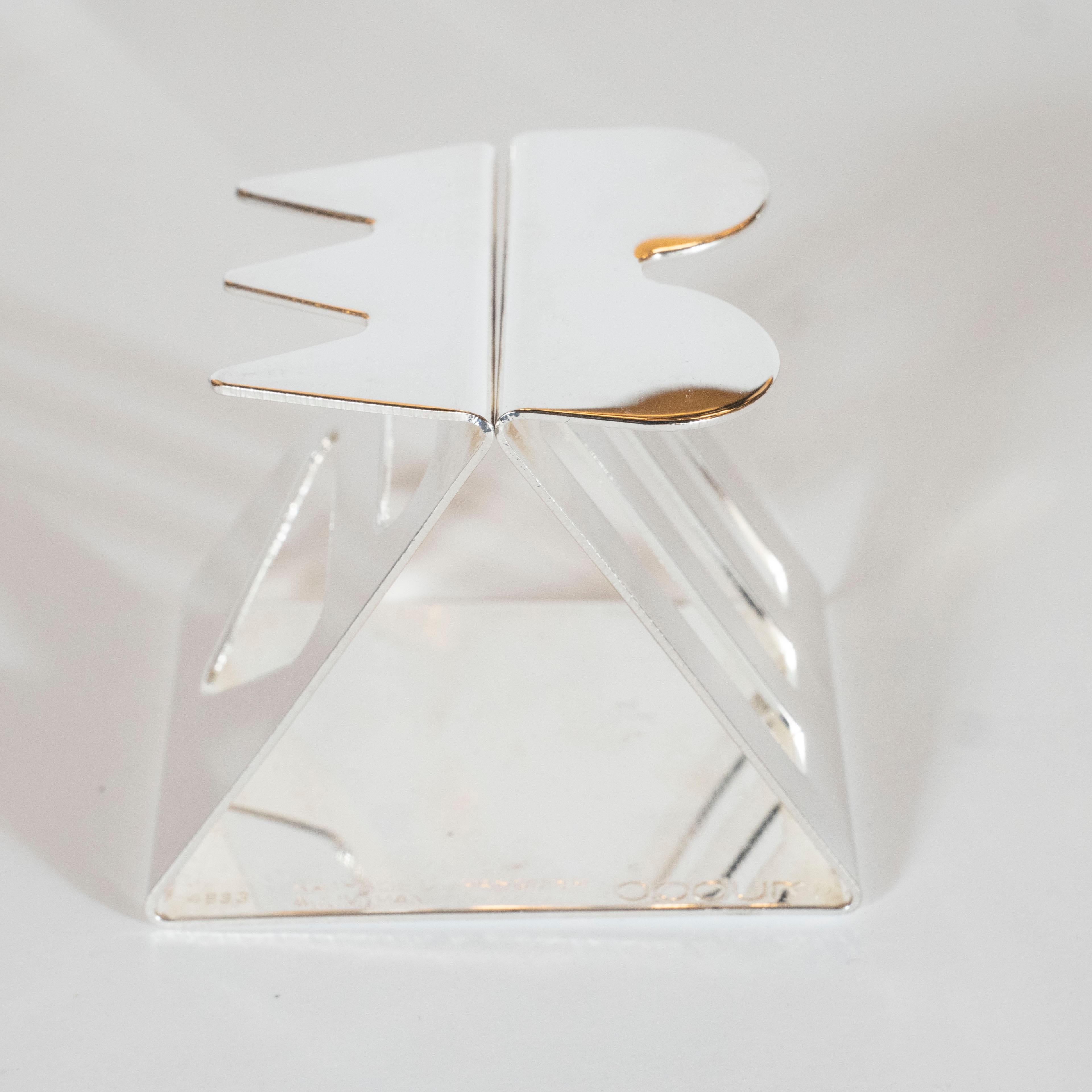Modernist Memphis Silverplate Napkin Rings by Nathalie du Pasquier for Bodum 3