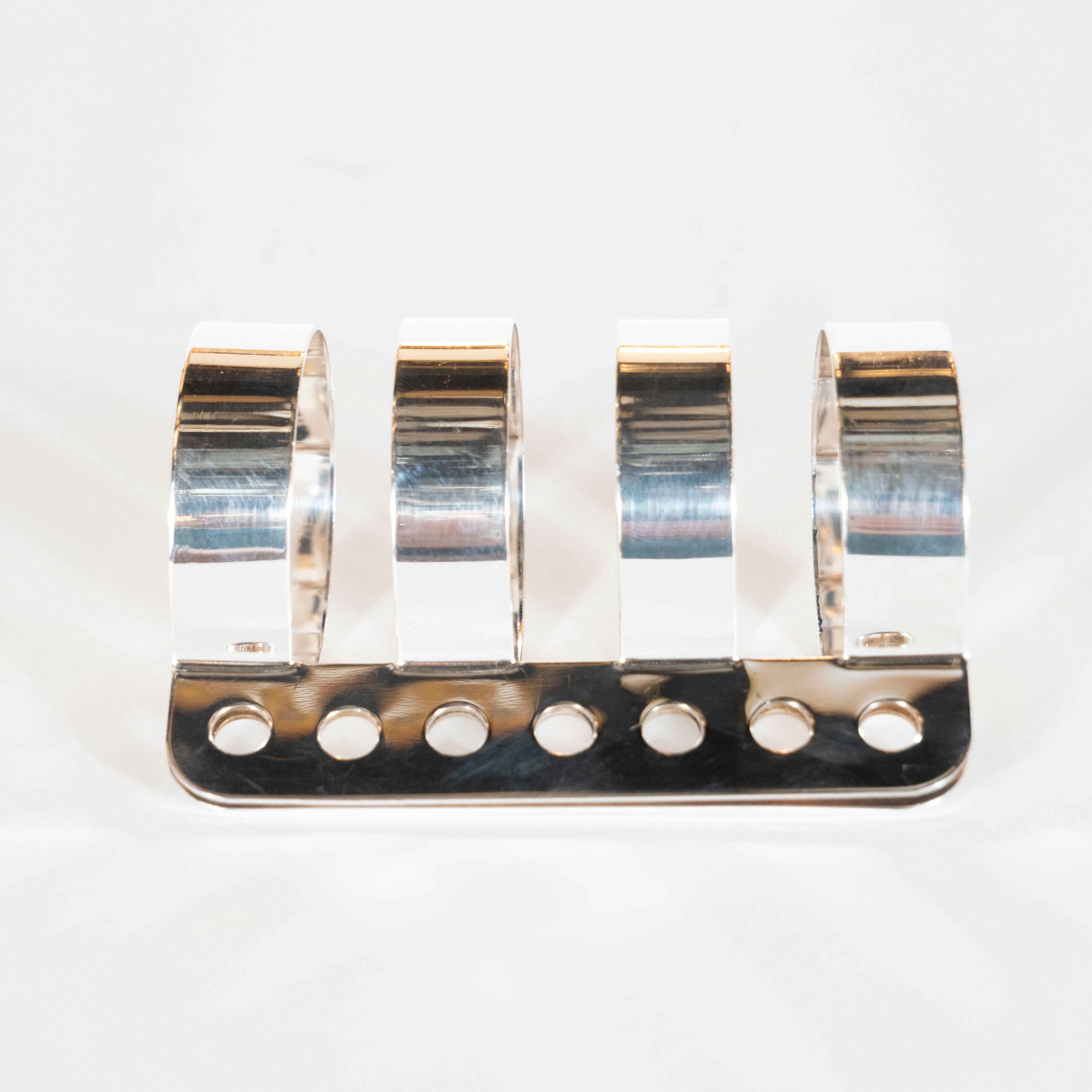 Swiss Modernist Memphis Silverplate Napkin Rings by Nathalie du Pasquier for Bodum