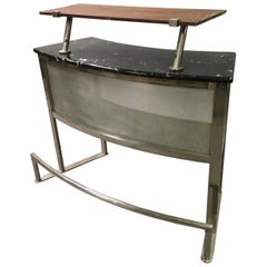 Modernist Memphis Style Stainless Steel Bar Console
