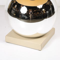 Modernist Mercury Glass Table Lamps with Leather Wrapped Bases by Lorin Marsh