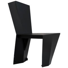 4 Modern Brutalist Chairs Powder coated steel, Dedar Milano Outdoor Fabric