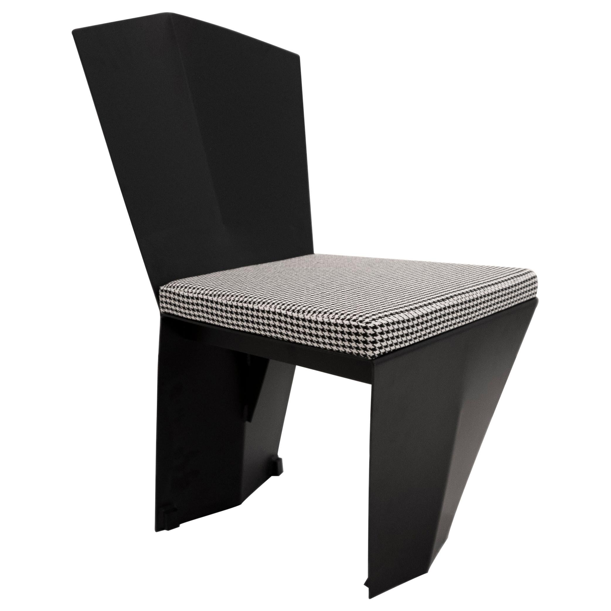 Modernist Metal Garden Chairs with Dedar Milano Seat Cushion For Sale