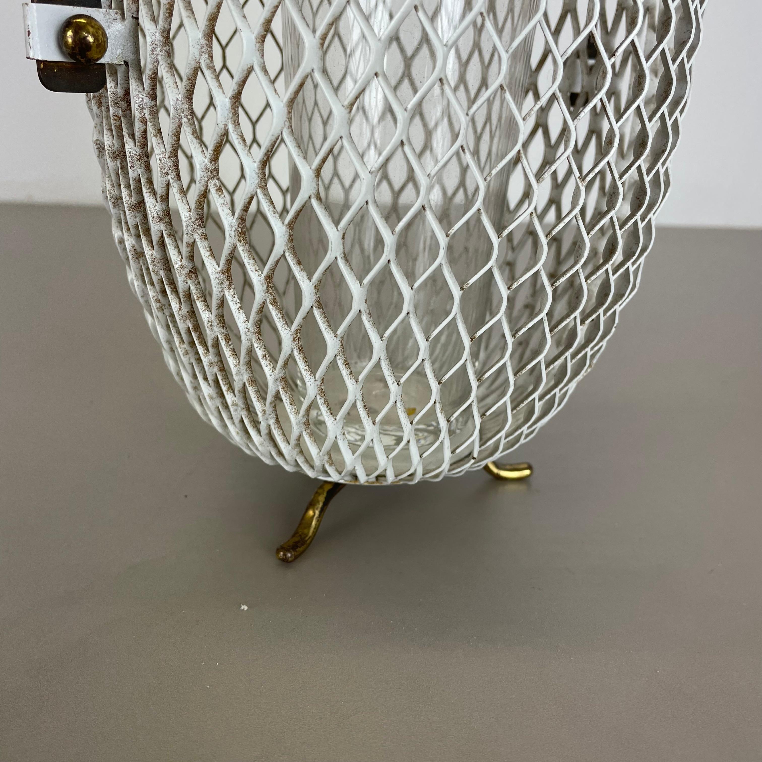 Modernistische Vasen-Blumentopf-Pflanzgefäßelement aus Metall im Mategot-Stil aus Metall, Frankreich 1950er Jahre im Angebot 4
