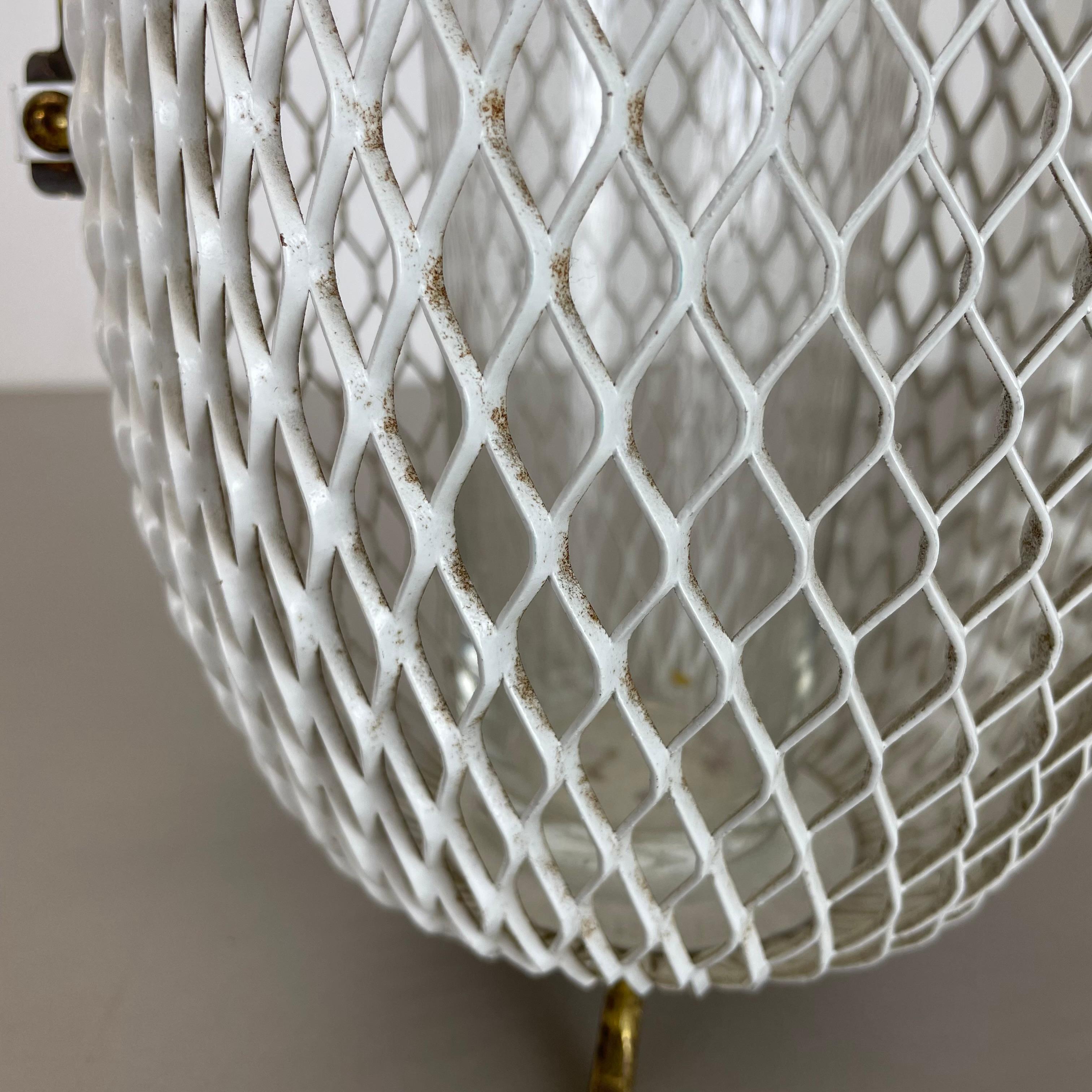 Modernistische Vasen-Blumentopf-Pflanzgefäßelement aus Metall im Mategot-Stil aus Metall, Frankreich 1950er Jahre im Angebot 7