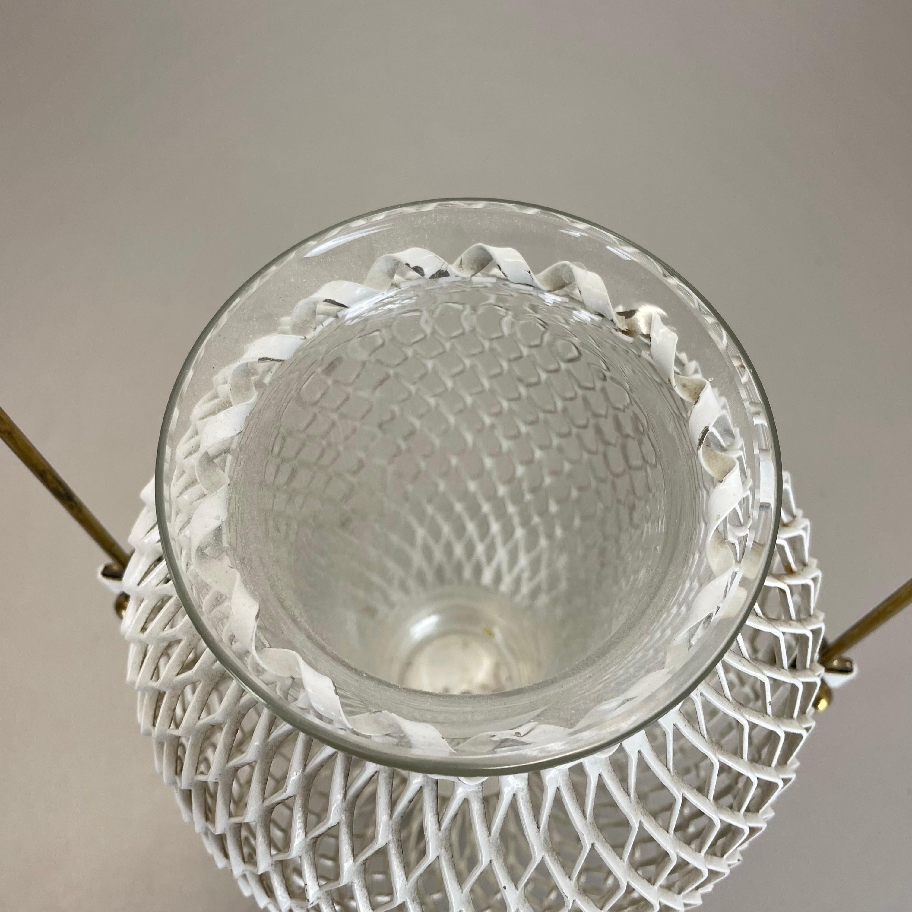 Modernistische Vasen-Blumentopf-Pflanzgefäßelement aus Metall im Mategot-Stil aus Metall, Frankreich 1950er Jahre im Angebot 9