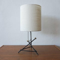 Modernist Mexican Iron and Brass Table Lamp