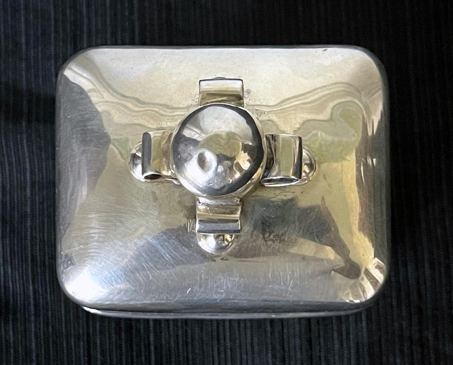 Modernist Mexican Sterling Silver Caddy Box William Spratling In Good Condition In Atlanta, GA