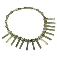 Modernistische mexikanische Speichen-Halskette aus Sterling