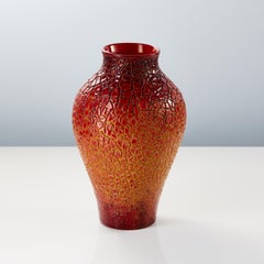 Modernist Mitte des 20. Jahrhunderts Zsolnay Eosin Crackle Vase Ungarn c1960