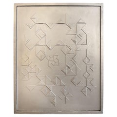 Modernist Mid-century Assemblage Geometric Wall Art Sculpture, Vintage