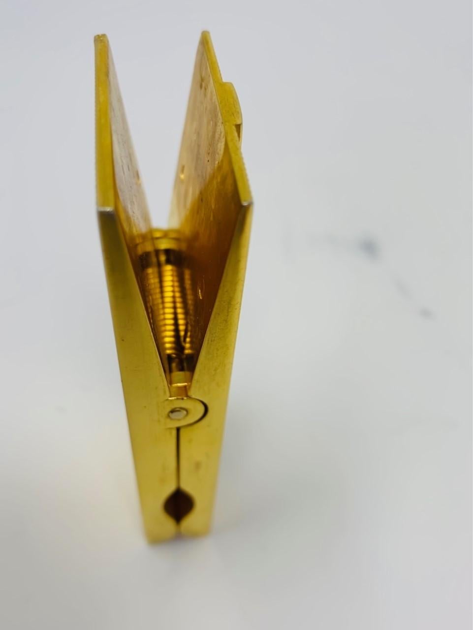 Modernist Mid-Century Brass Clothespin Paperweight For Sale 3