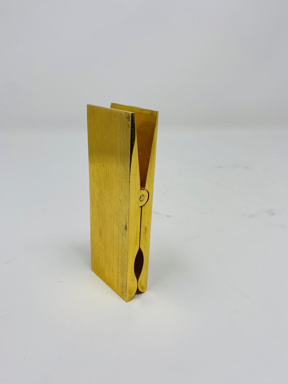 Modernist Mid-Century Brass Clothespin Paperweight For Sale 2