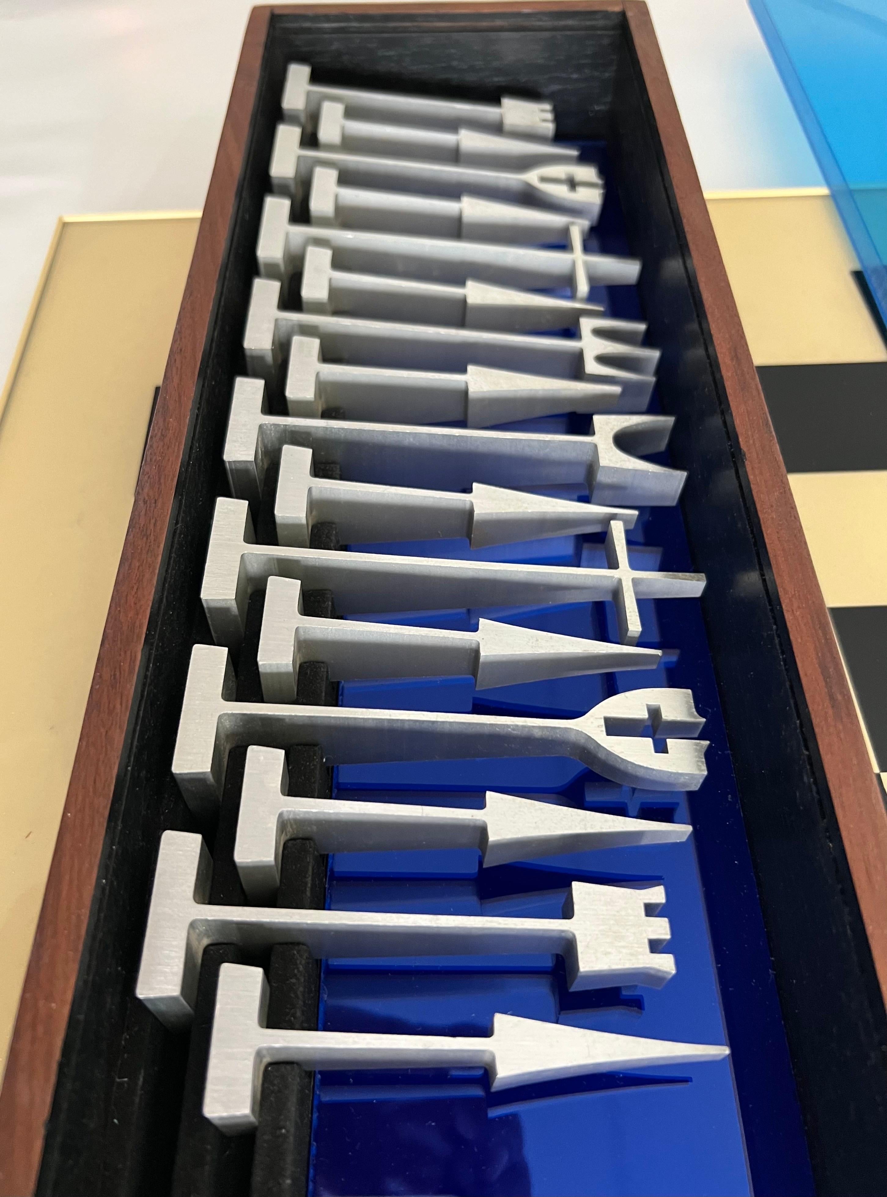 Mid-20th Century Modernist Mid Century Chess Set by Austin Vintage