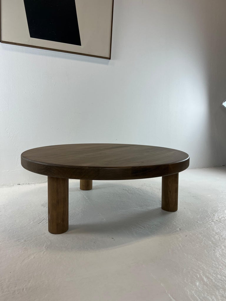 Modernist MidCentury Circular Coffee Table, Cherry Wood at 1stDibs