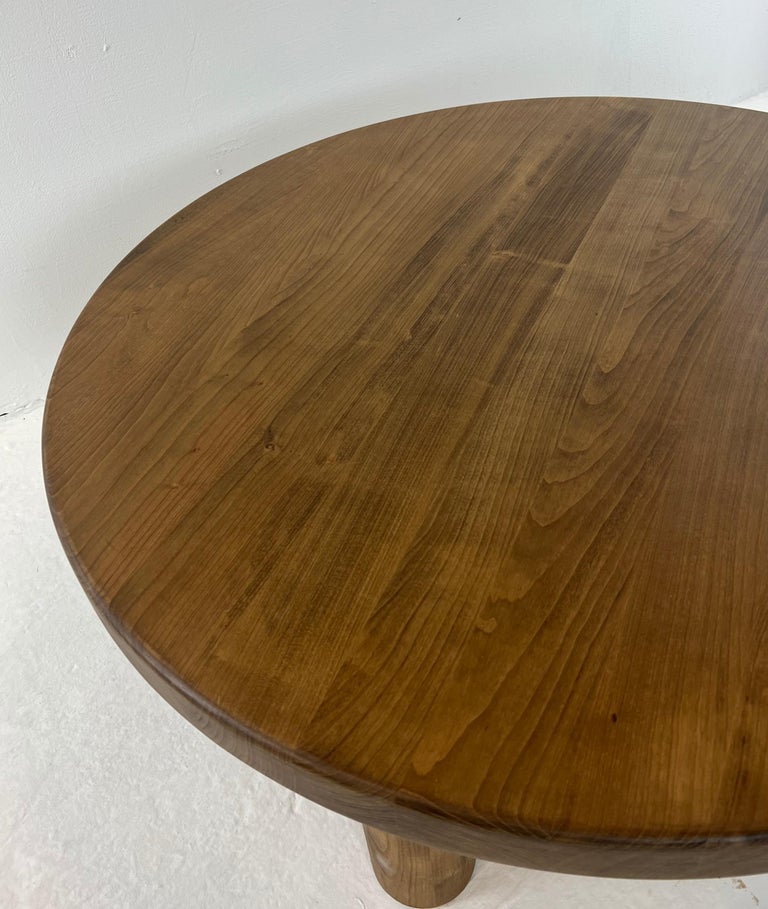 Modernist MidCentury Circular Coffee Table, Cherry Wood at 1stDibs