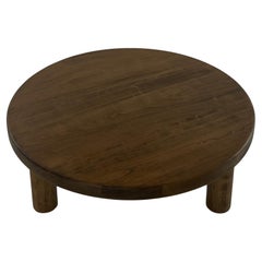 Modernist Mid-Century Circular Coffee Table, Cherry Wood