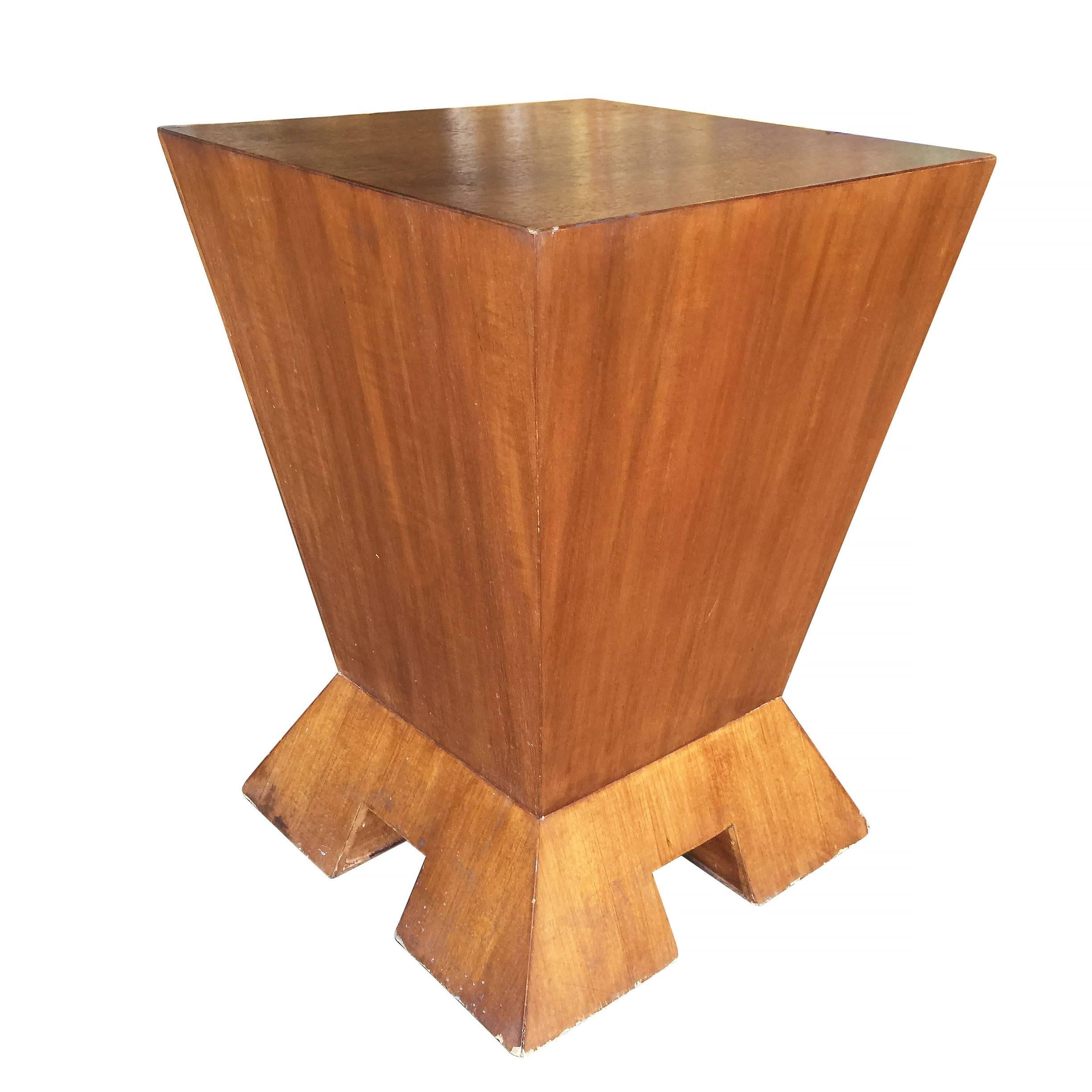American Modernist Midcentury Inverted Triangle Bedside Table For Sale