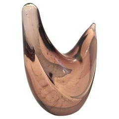 Sculpture d'oiseau en verre de Murano, améthyste, moderniste et du milieu du siècle dernier