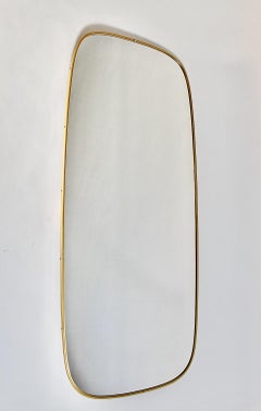 Modernist Mid Century Modern Vintage Huge Brassed Full Length Mirror 1950s Italy