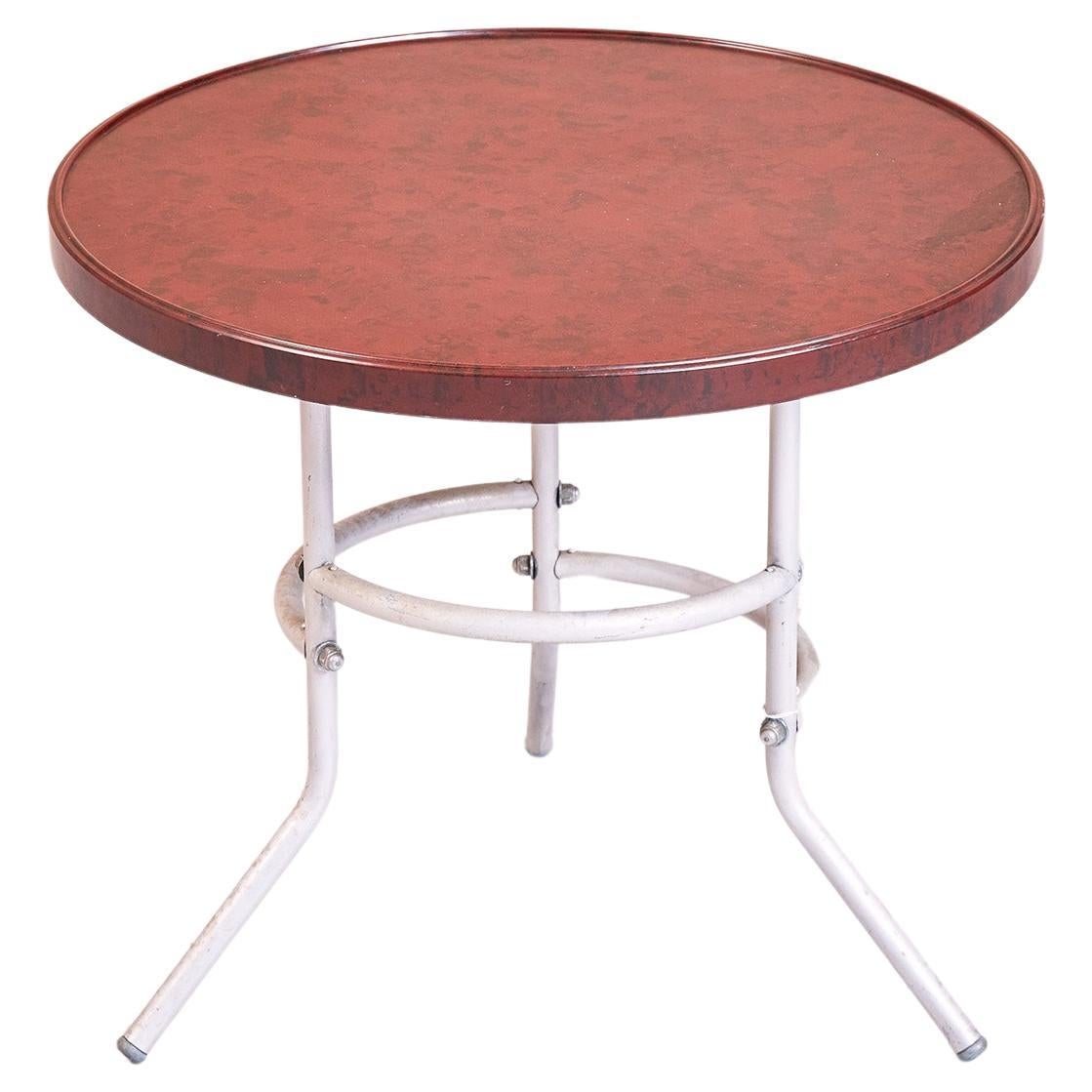 Modernist Mid-Century Round Bakelite Side Table by Mahbro, 1940s For Sale