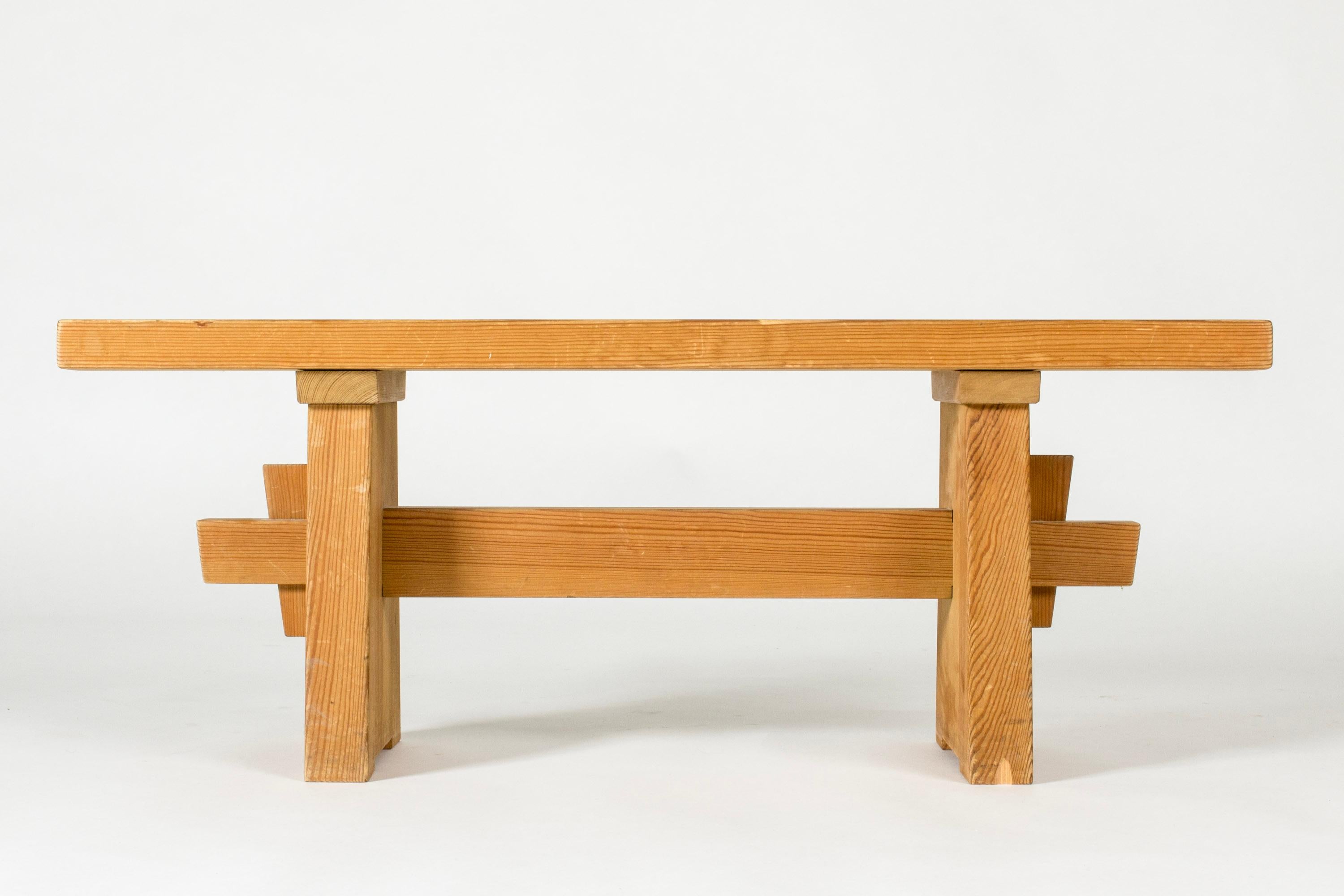 Scandinavian Modern Modernist Midcentury Pine Bench, Sweden, 1960s For Sale