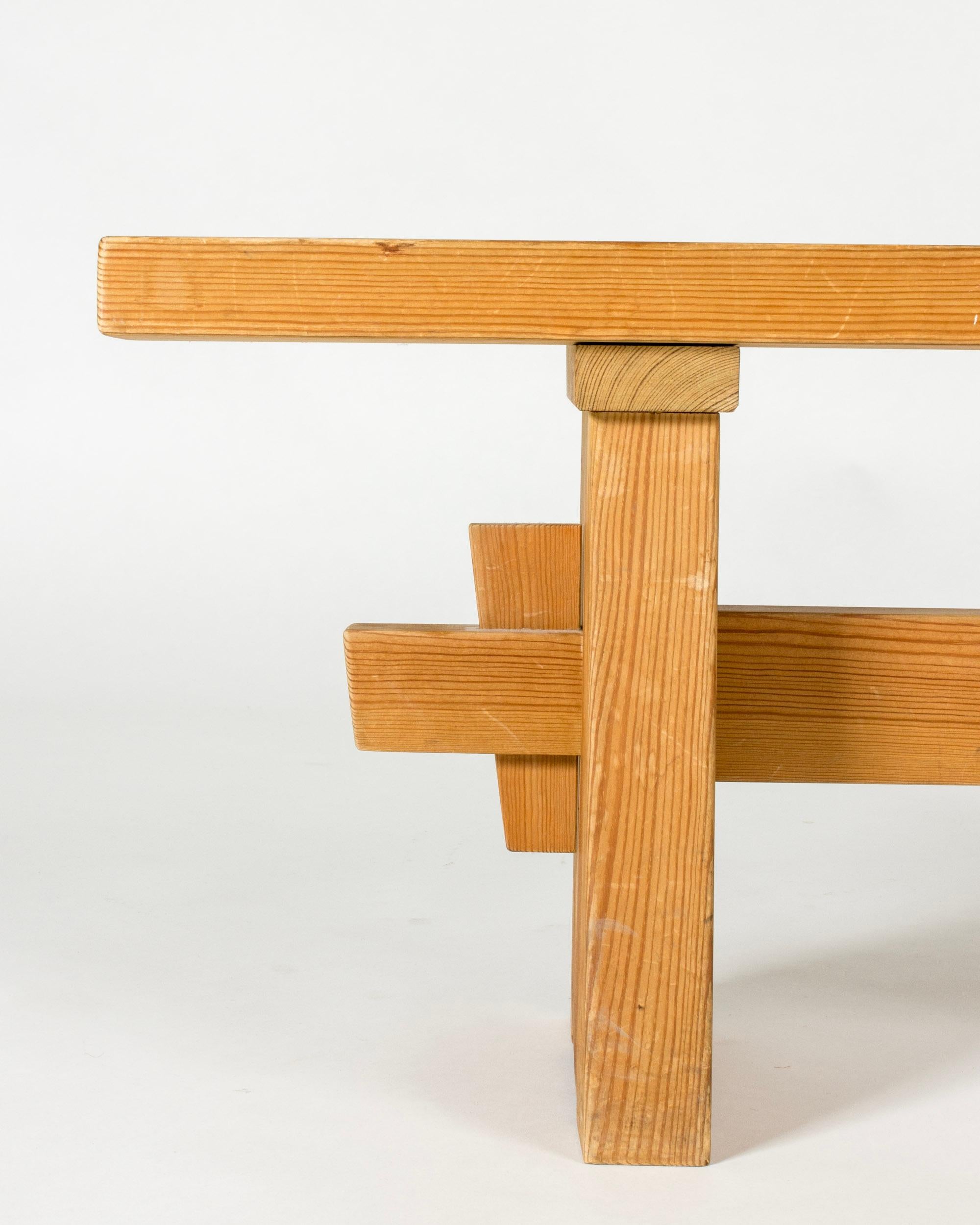 Swedish Modernist Midcentury Pine Bench, Sweden, 1960s For Sale