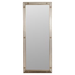 Modernist Milo Baughman Manner Tall Steel Mirror