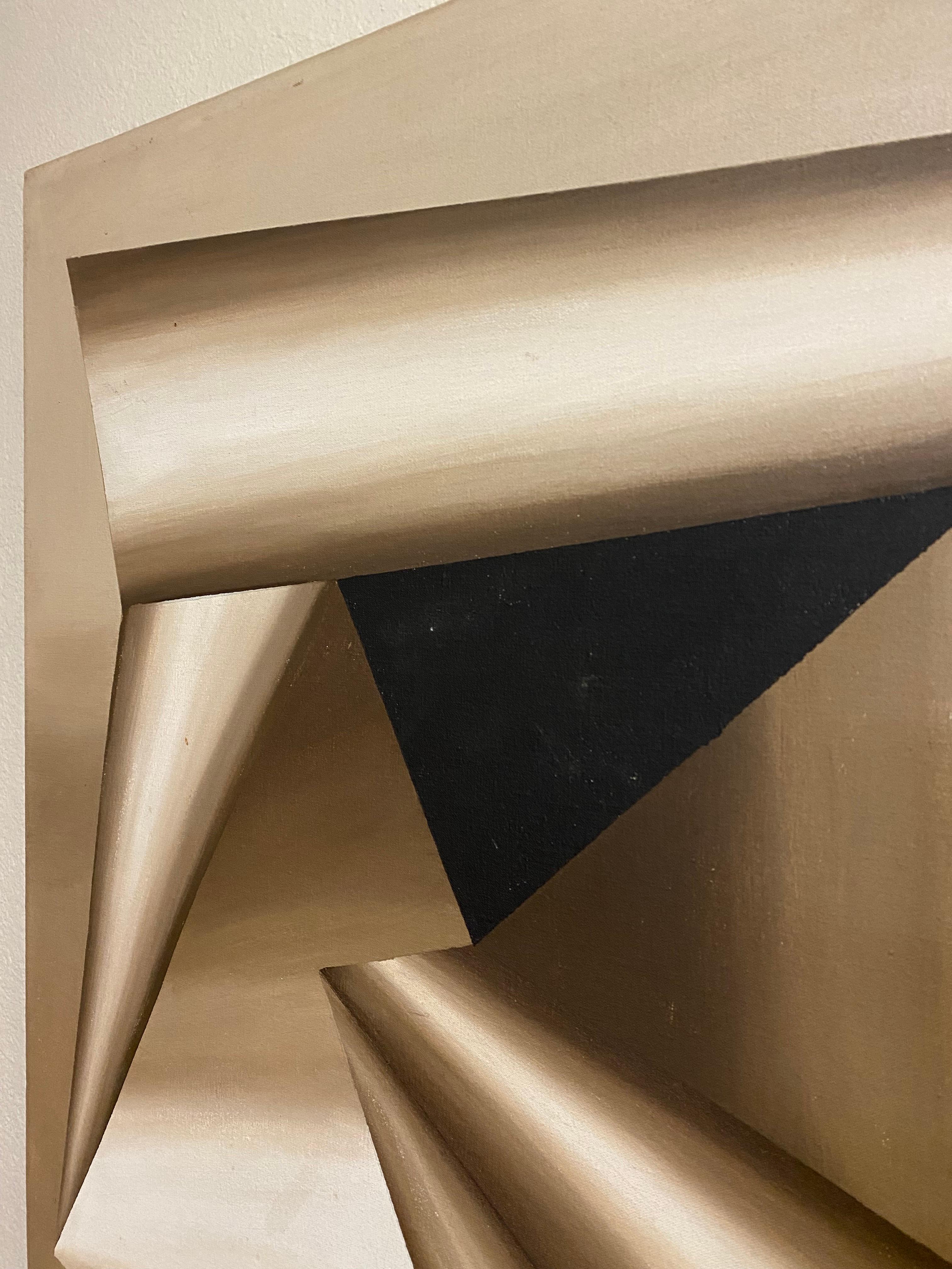 XX secolo Quadro a olio su tela Modernista Minimalista Astratto Trompe L'œil Originale in vendita