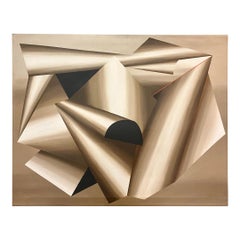 Quadro a olio su tela Modernista Minimalista Astratto Trompe L'œil Originale