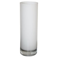 Retro Modernist Minimalist White Glass Flower Vase
