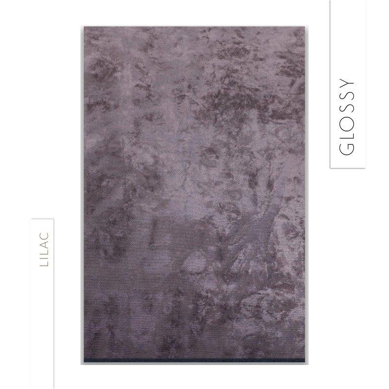 Tapis moderniste de conception abstraite en brun vison et gris argenté avec brillance en vente 6
