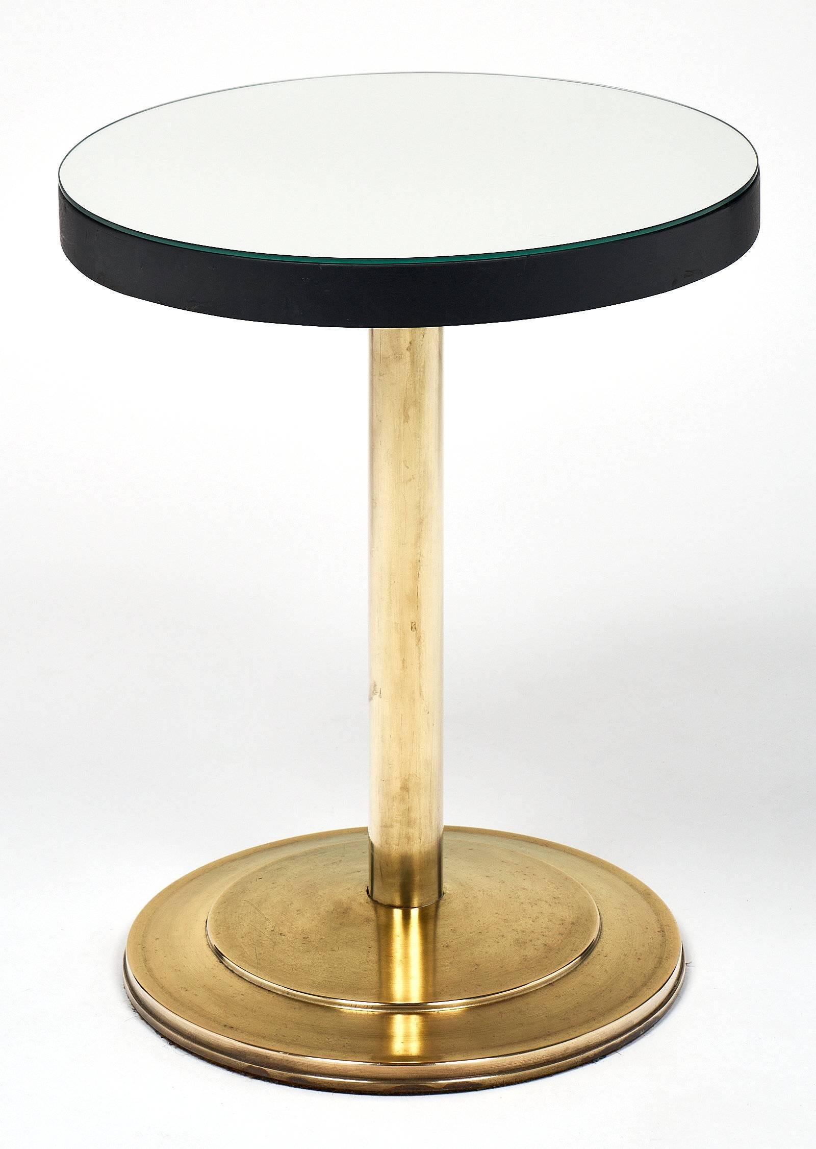 Modernist Mirrored Side Tables Attributed to Jacques Adnet In Excellent Condition In Austin, TX