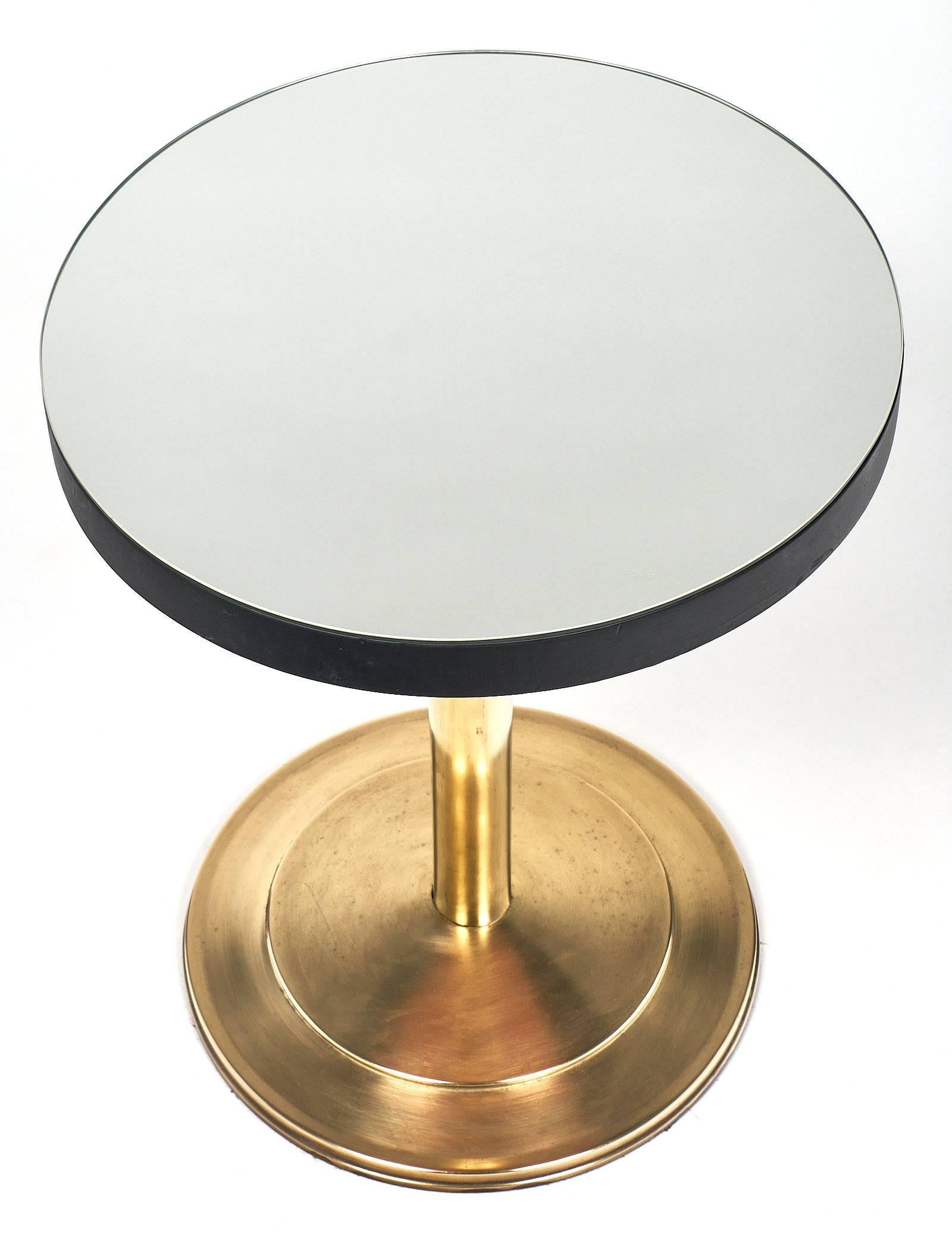 Modernist Mirrored Side Tables Attributed to Jacques Adnet 1