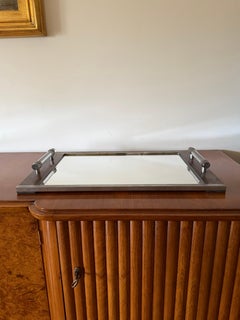 Plateau moderniste en miroir, à la manière de Jacques Adnet France 1940 /1950