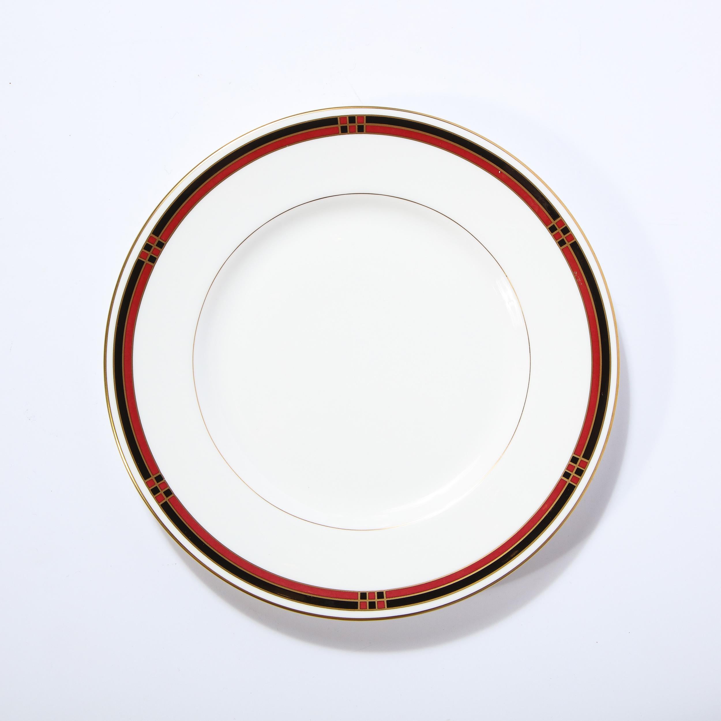 Service de 14 assiettes en porcelaine raffinée à motif moderniste ' Mondrian ' de Royal Worcester en vente 7