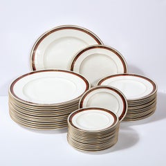 Modernist "Mondrian" Pattern Service for 14 Fine China Plates by Royal Worcester