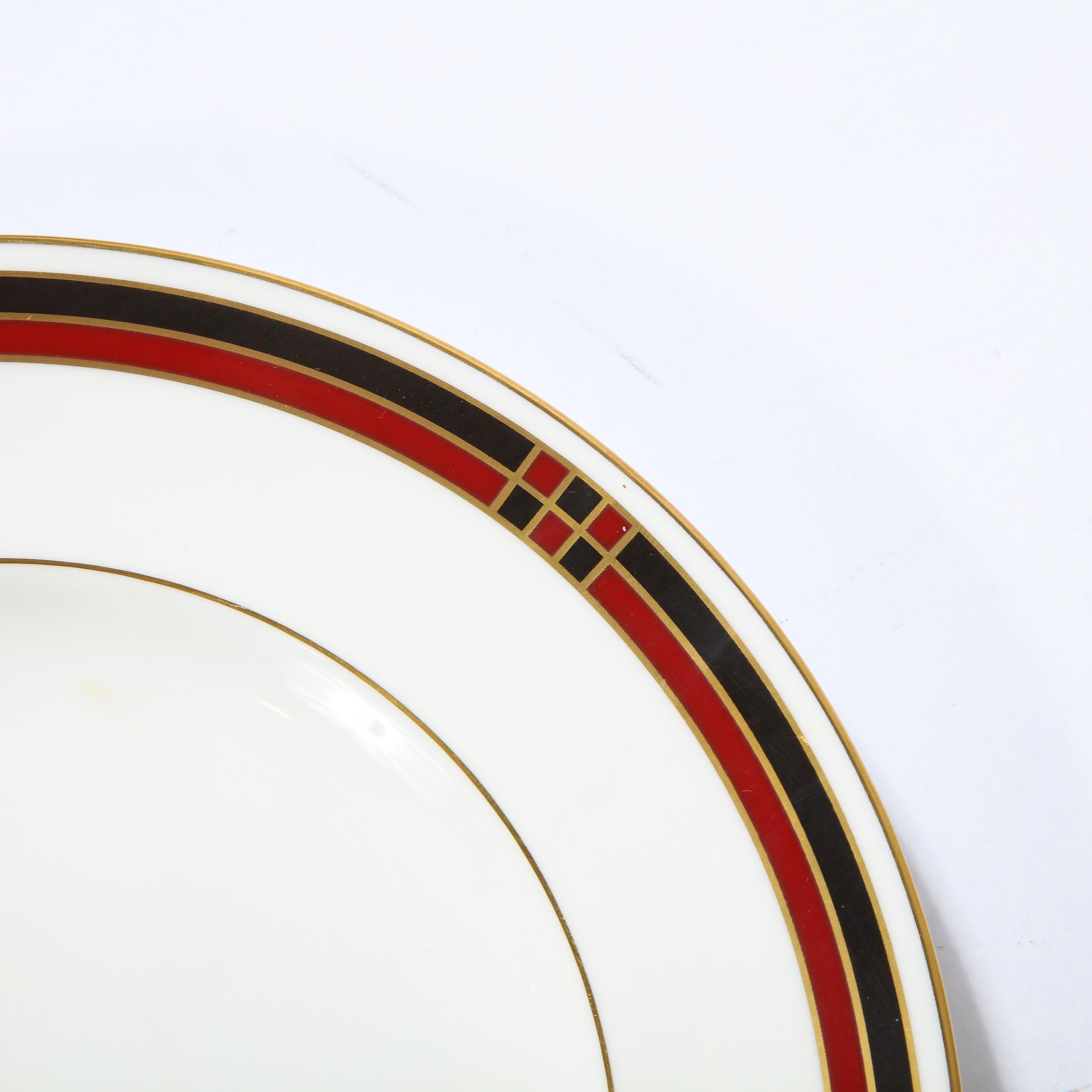 Service de 14 assiettes en porcelaine raffinée à motif moderniste ' Mondrian ' de Royal Worcester en vente 2