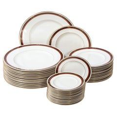 Modernist "Mondrian" Pattern Service for 14 Fine China Plates by Royal Worcester