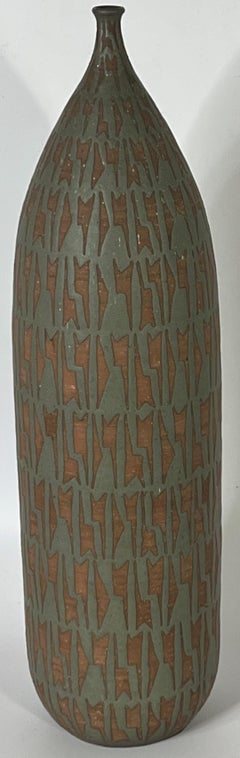 Modernist Monumental Zig Zag Weed Vase