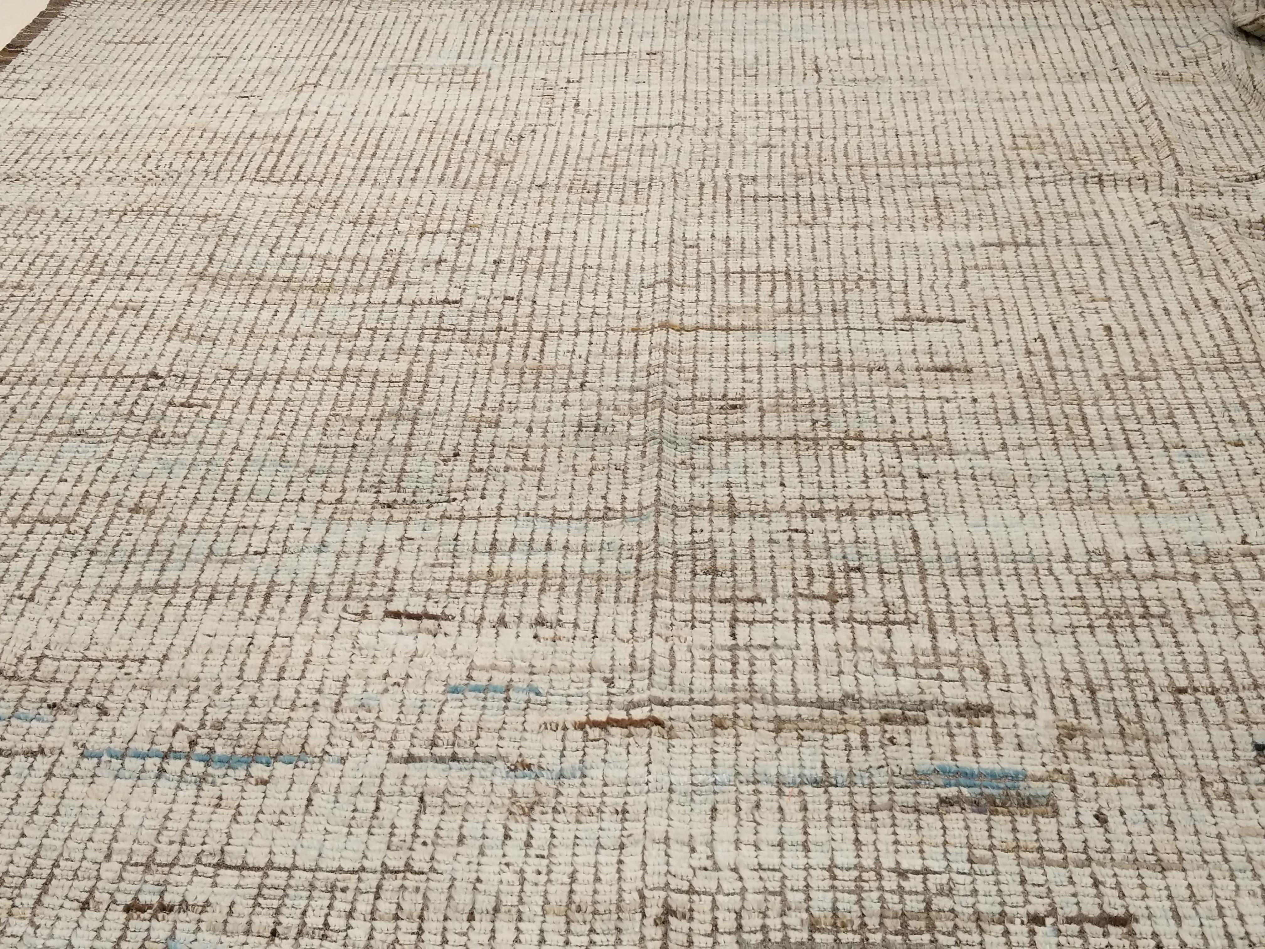 Afghan Modernist Moroccan Style Tuareg Aqua Oversize Carpet by Alberto Levi Gallery For Sale