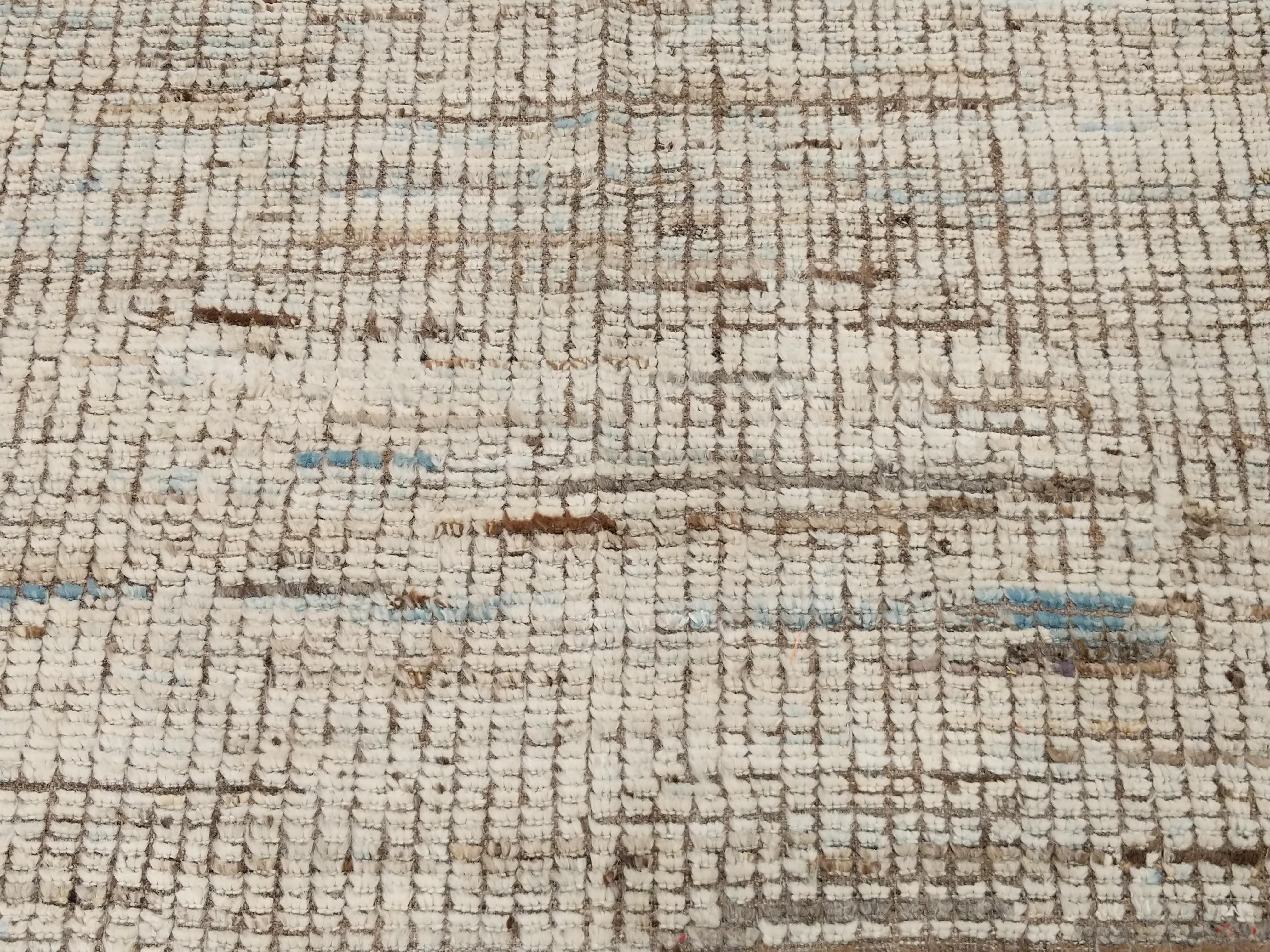 Hand-Knotted Modernist Moroccan Style Tuareg Aqua Oversize Carpet by Alberto Levi Gallery For Sale