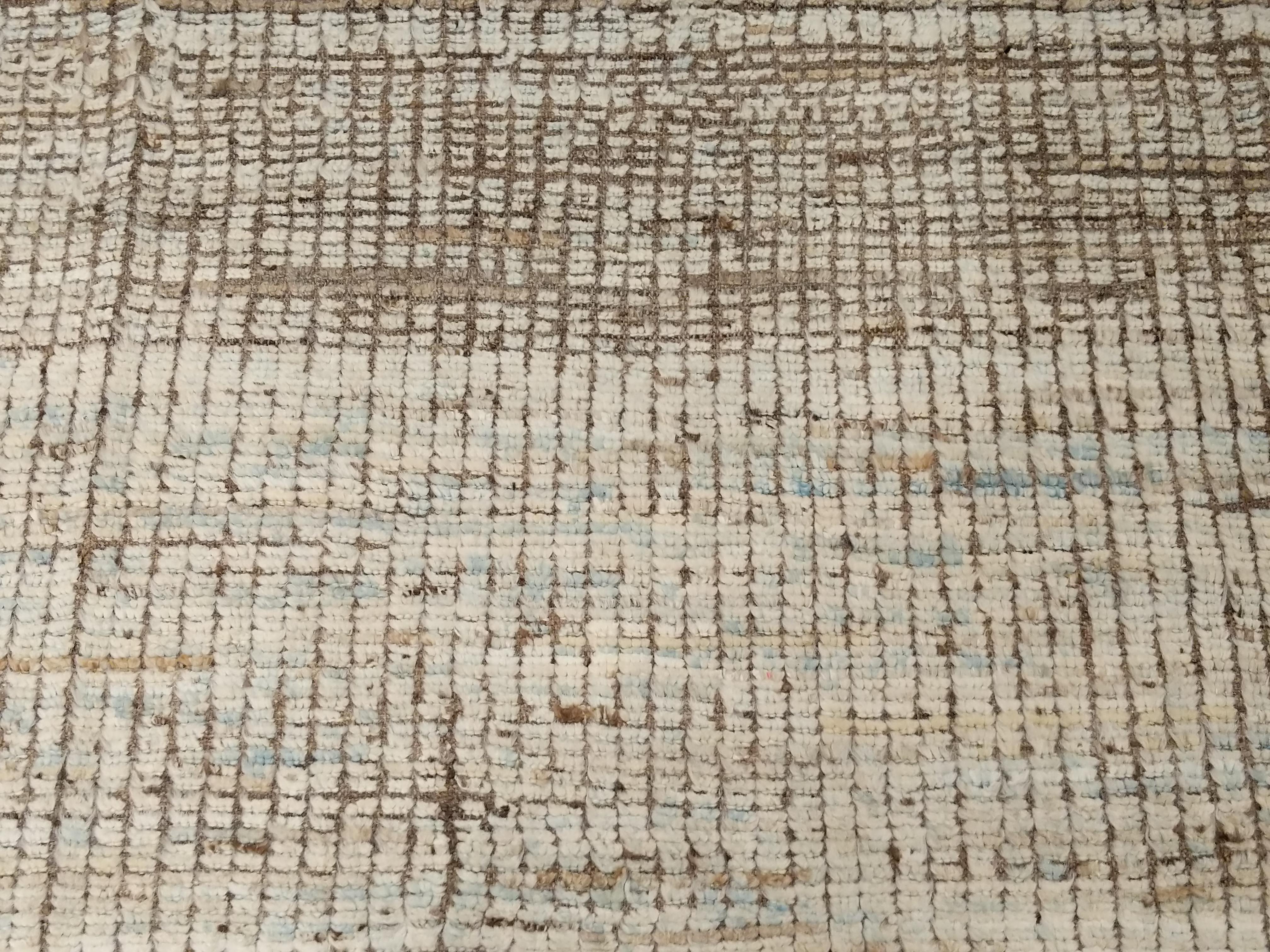 Contemporary Modernist Moroccan Style Tuareg Aqua Oversize Carpet by Alberto Levi Gallery For Sale