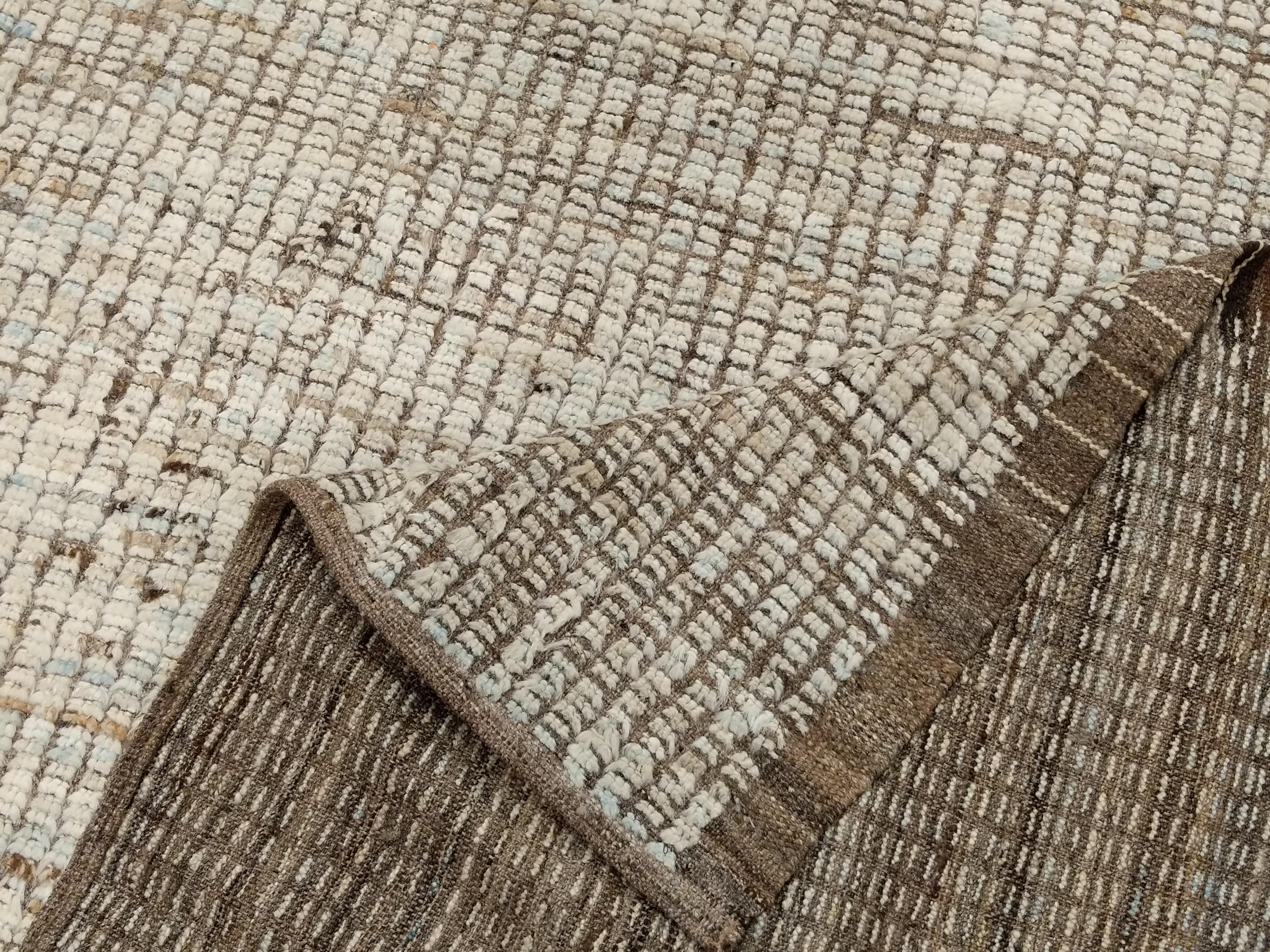 Wool Modernist Moroccan Style Tuareg Aqua Oversize Carpet by Alberto Levi Gallery For Sale